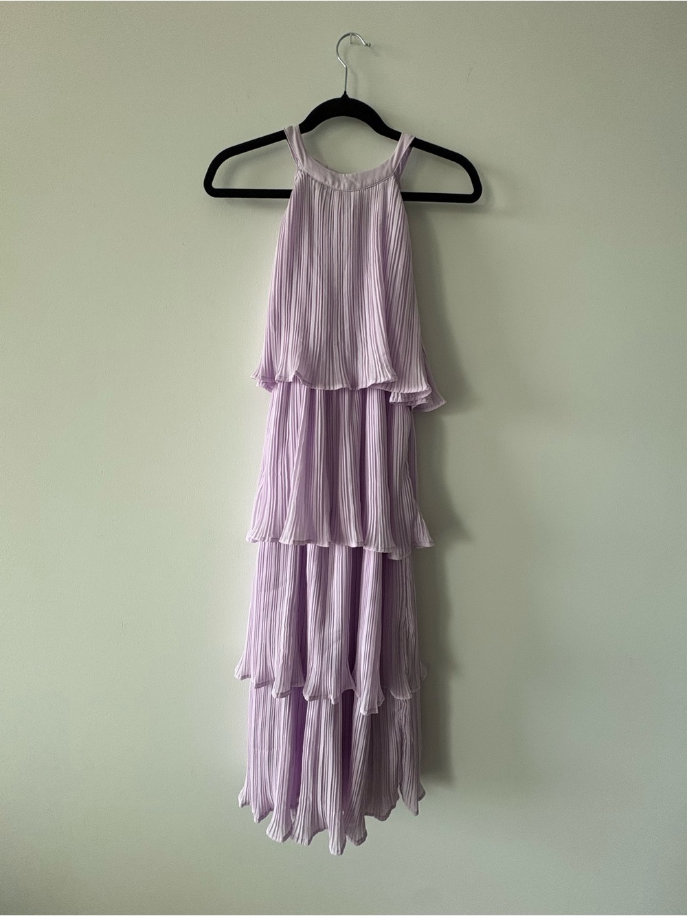 ZESICA Sleeveless Halter Neck Ruffle Tiered Midi Dress